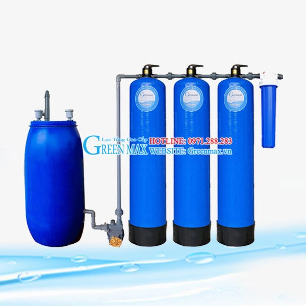Hệ thống lọc nước giếng khoan GREENMAX - G03 (3 cột composite - van xả tay)