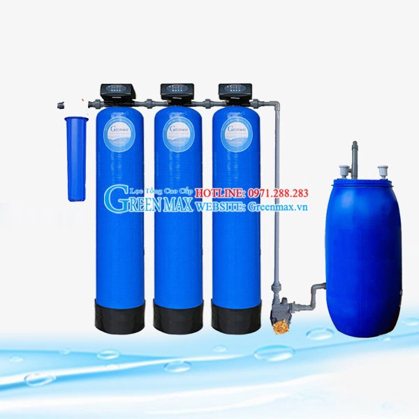 Hệ thống lọc nước giếng khoan GREENMAX - GS03 (3 cột composite - Tự động xả cặn bẩn)
