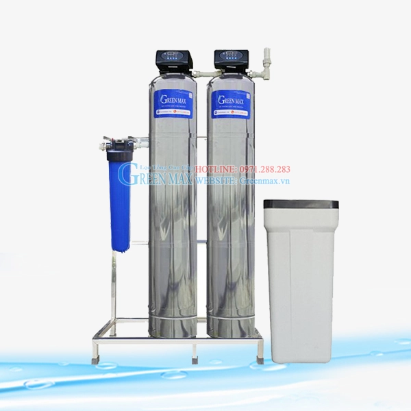 Hệ thống lọc nước tổng cao cấp GREEMAX GRS200I (2 cột Inox 304 - 1500l/h)