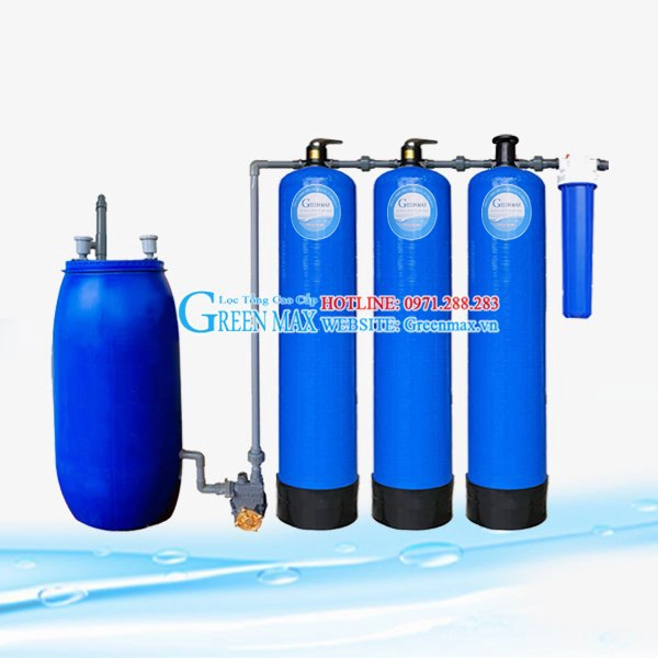  Hệ thống lọc nước giếng khoan GREENMAX - G300  (3 cột composite - Van xả tay)